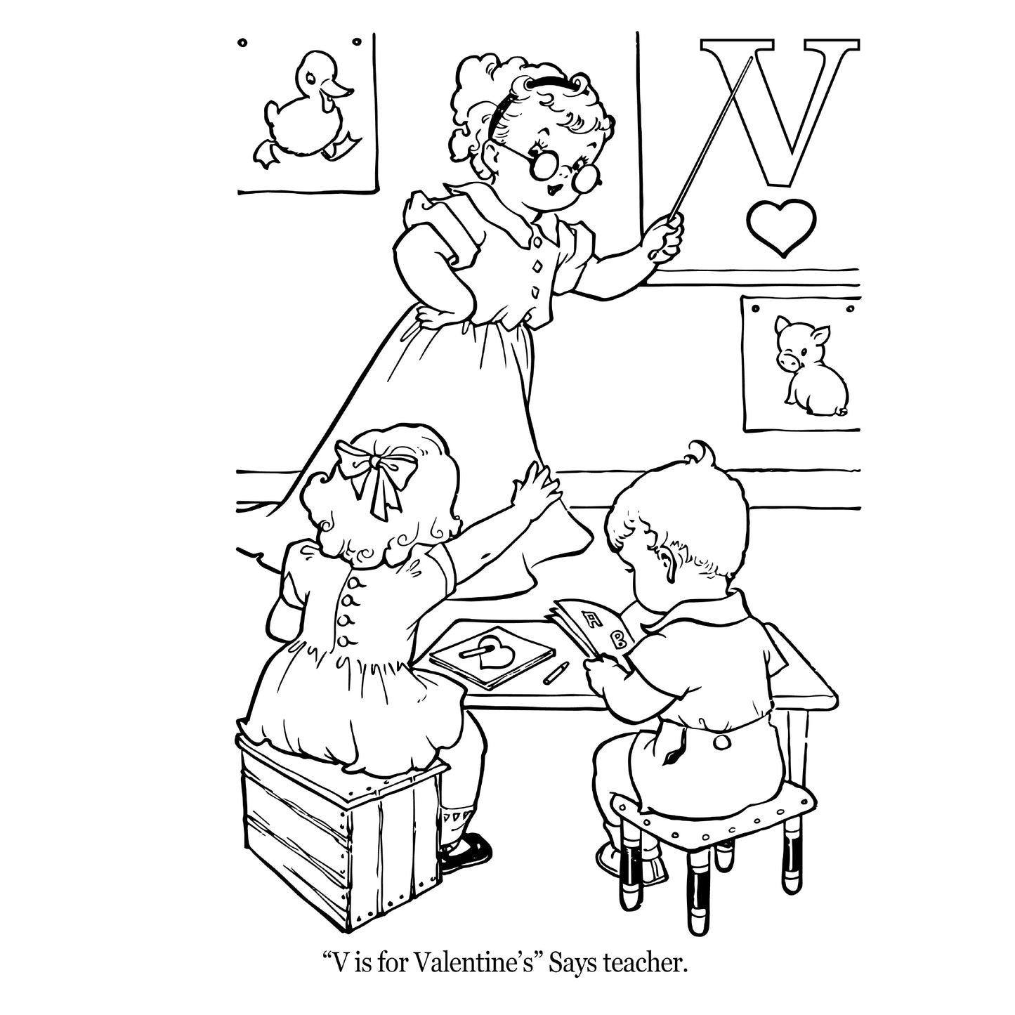 The Vintage Valentines Day Coloring Book